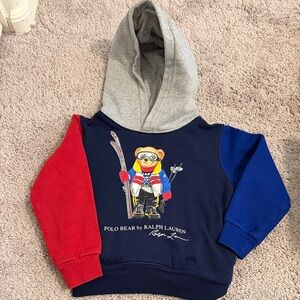 Polo by Ralph Lauren Kids' Red, Blue, and Gray Bear Hoodie